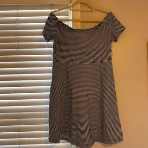 Striped off the shoulder dress